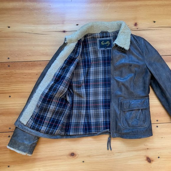 Women's brown leather jacket by Scully, size L - Picture 2 of 11